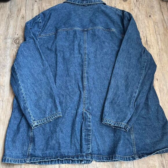 Victoria Jones Jean Jacket Women's 2X Blue and Navy Vintage Button - Picture 2 of 6